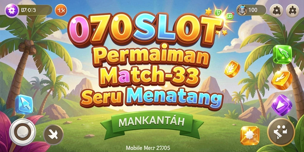 Tampilan gameplay seru di 070SLOT dengan aksi Match-3 yang mendebarkan.