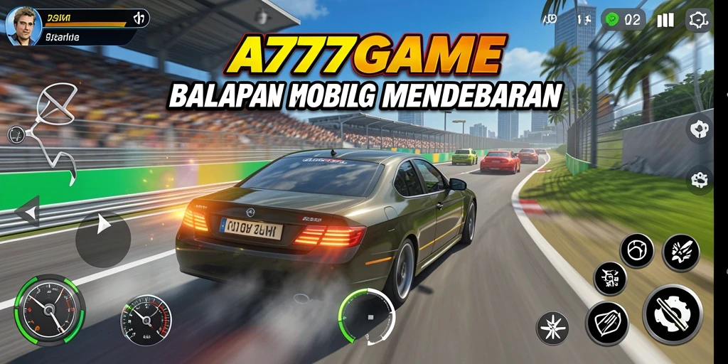 Tampilan gameplay balapan yang seru dan menegangkan.