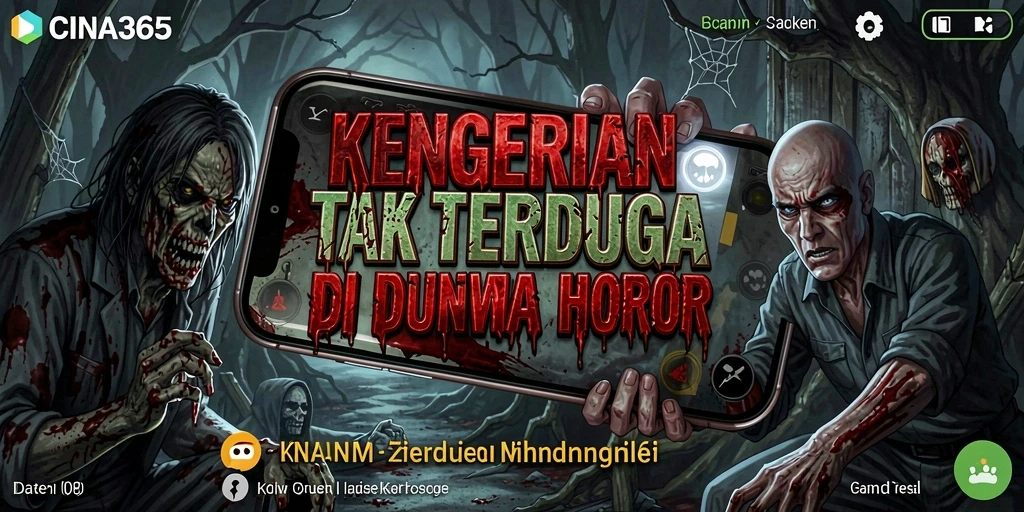 Tangkapan layar gameplay CINA365 menampilkan suasana horor yang mencekam.