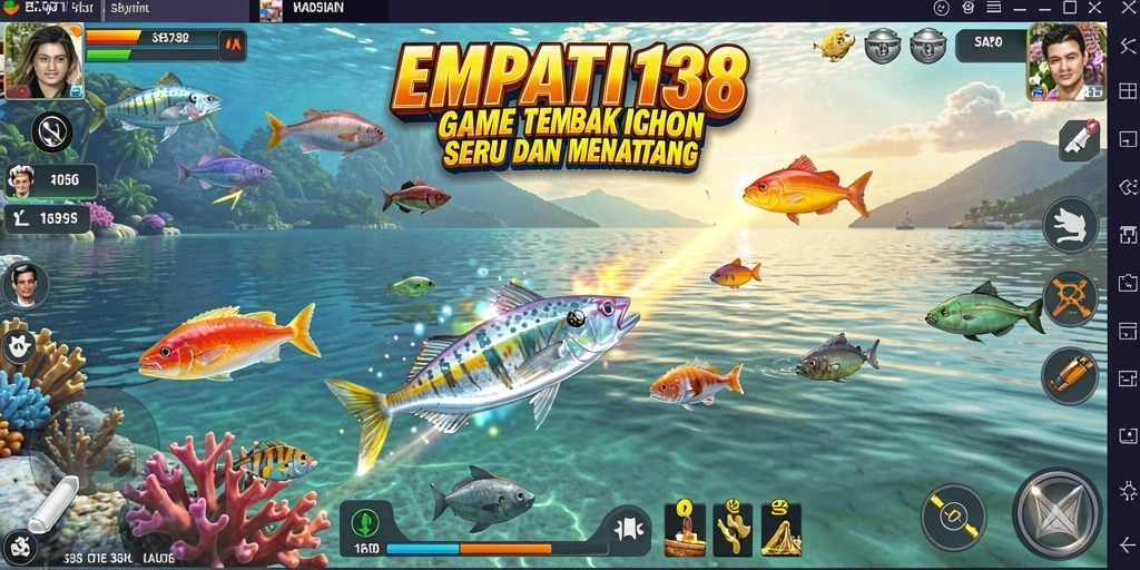 Tampilan screenshot utama EMPATI138 menampilkan aksi seru Tembak Ikan.