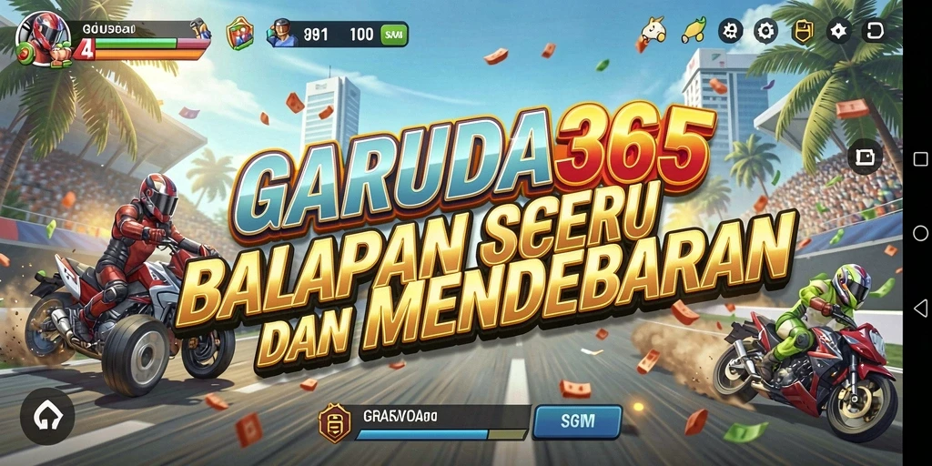 Tampilan menarik dari gameplay balapan GARUDA365 dengan grafis yang memukau.