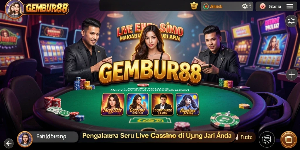 Screenshot gameplay Live Casino menampilkan dealer profesional dan pengalaman bermain yang mendebarkan.