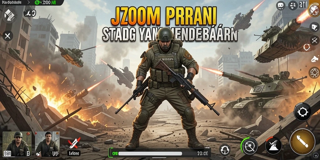 Screenshot game J200M yang menunjukkan aksi pertempuran yang mendebarkan.