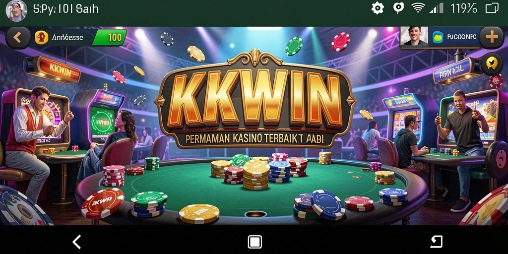 Tampilan gameplay KKWIN yang menarik dengan suasana kasino yang nyata.