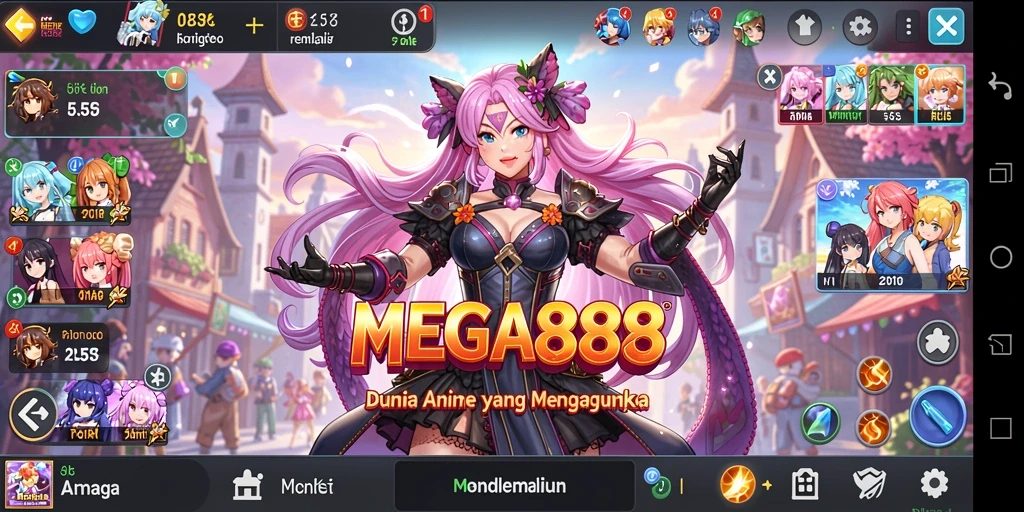 Tampilan menarik dari gameplay MEGA888 dengan karakter anime yang memukau.