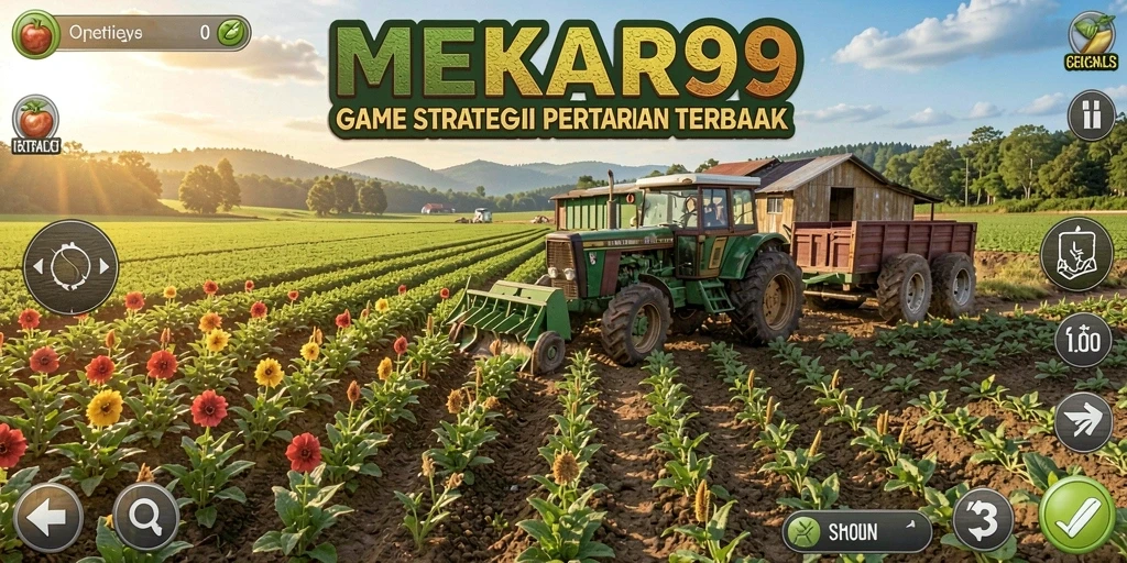 Screenshot gameplay MEKAR99 menampilkan aktivitas bertani yang seru.