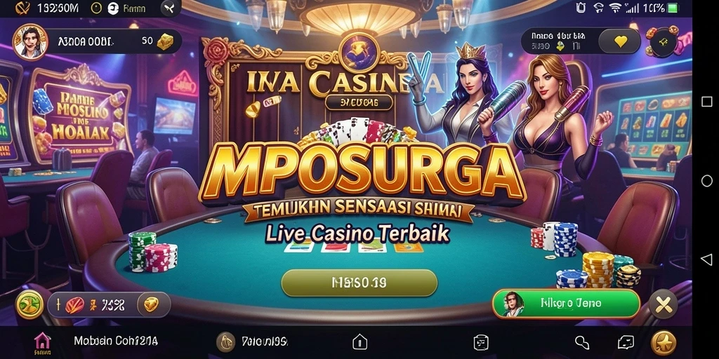 Tangkapan layar utama MPOSURGA menampilkan dealer langsung dan gameplay seru.