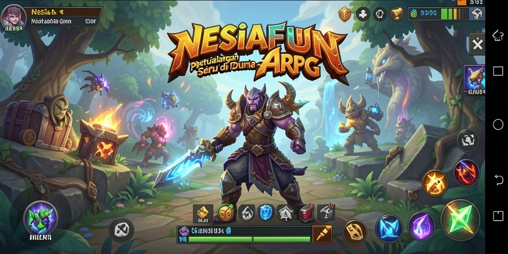Gameplay mendebarkan dalam NESIAFUN dengan pertarungan ARPG yang seru.