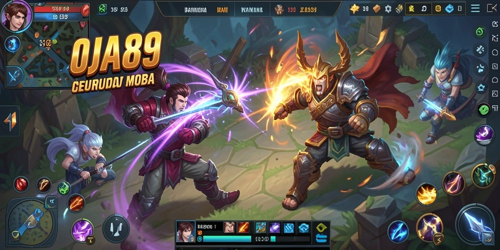 Tampilan gameplay seru OJA89 dalam pertarungan tim.