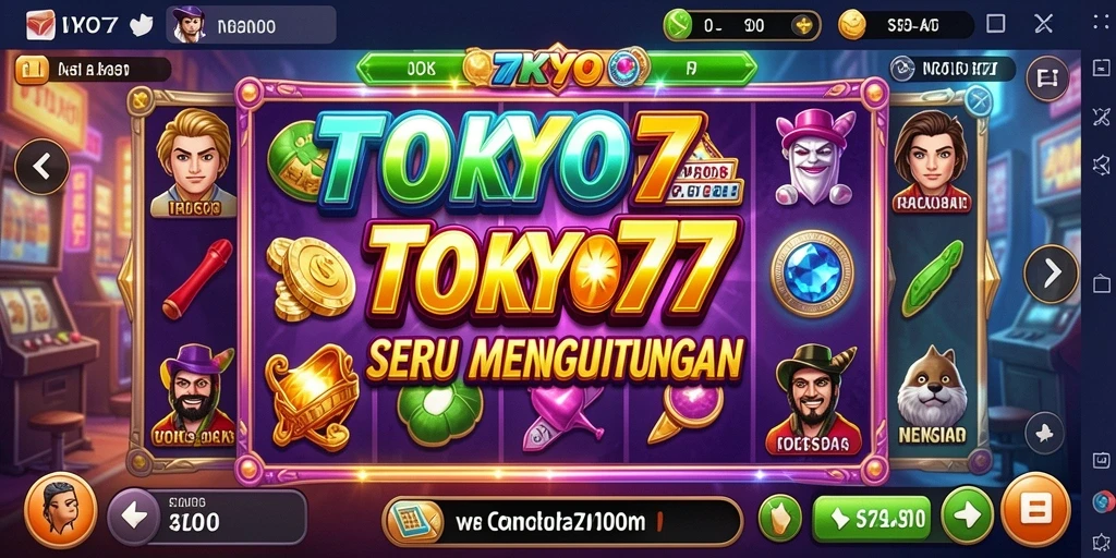Screenshot gameplay TOKYO77 yang menunjukkan slot yang penuh warna.